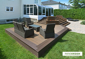 Patio with inground pool by Patio Design inc.