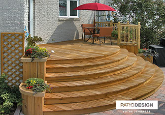 Patio with inground pool by Patio Design inc.