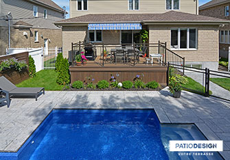 Patio with inground pool by Patio Design inc.