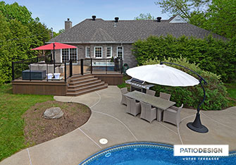 Patio with inground pool by Patio Design inc.