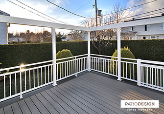 Patio with inground pool by Patio Design inc.