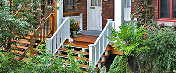 Balconies and front doors built by Patio Design.