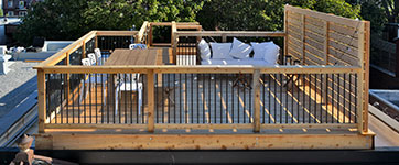 Roof-terraces built by Patio Design.